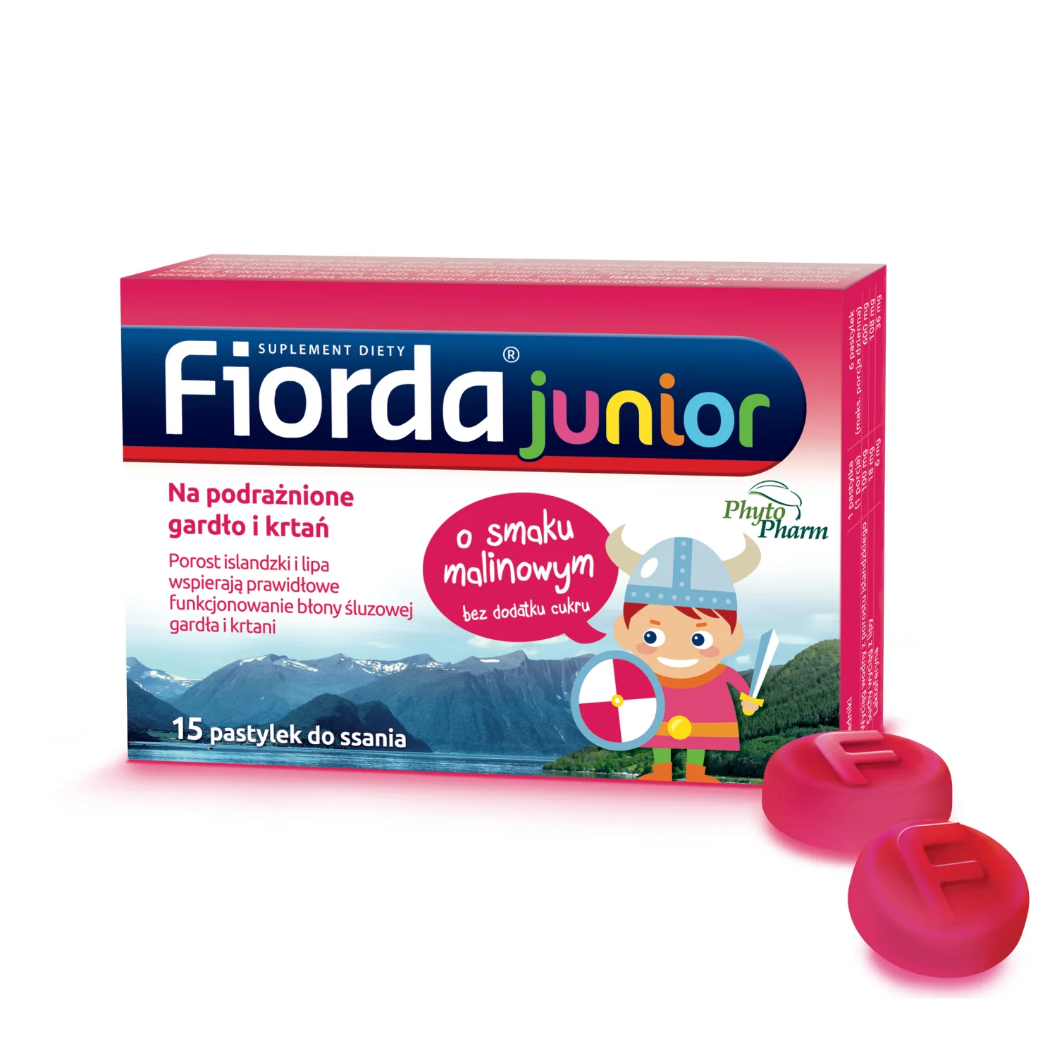 Fiorda Junior suplement diety, 15 pastylek do ssania