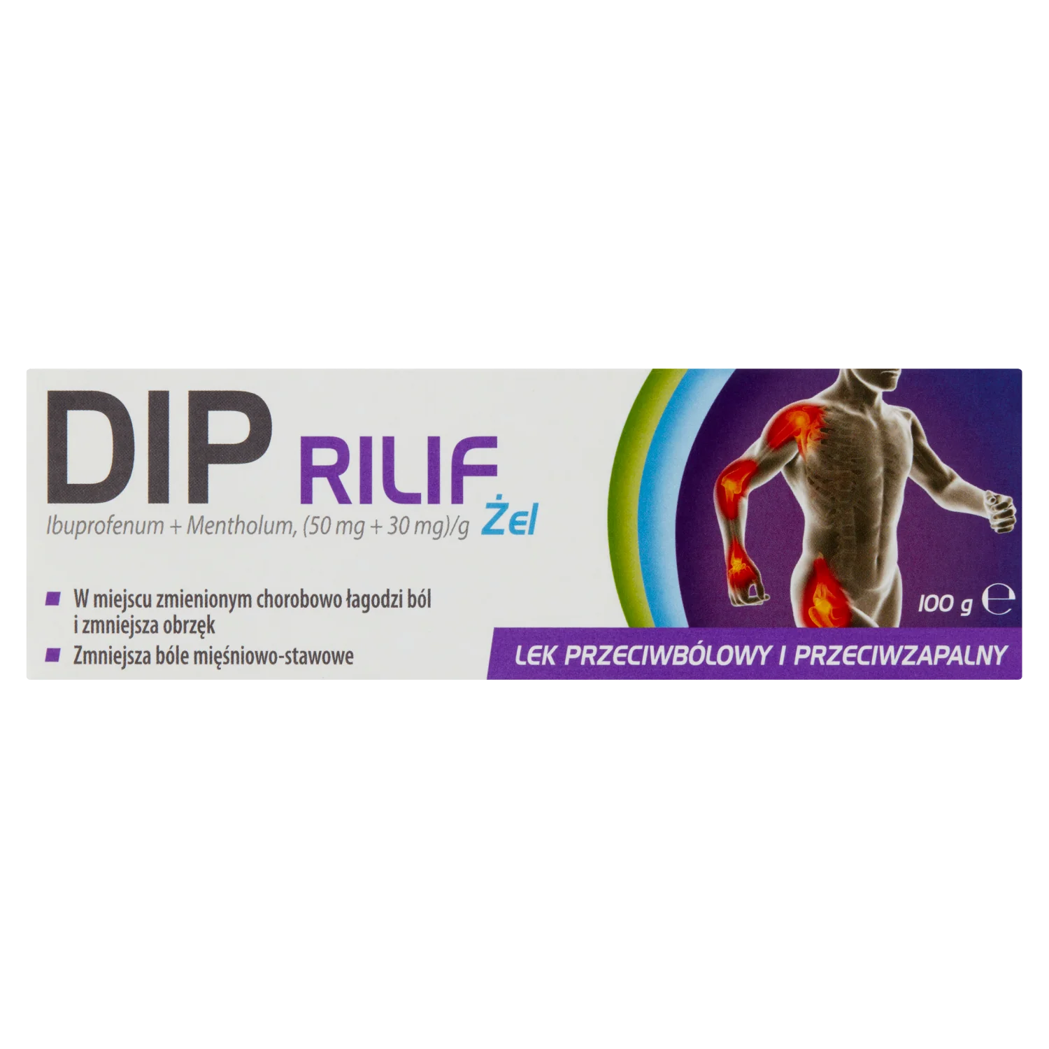 DIP RILIF żel Ibuprofenum + Mentholum ( 50 mg + 30 mg ) / g, 100g