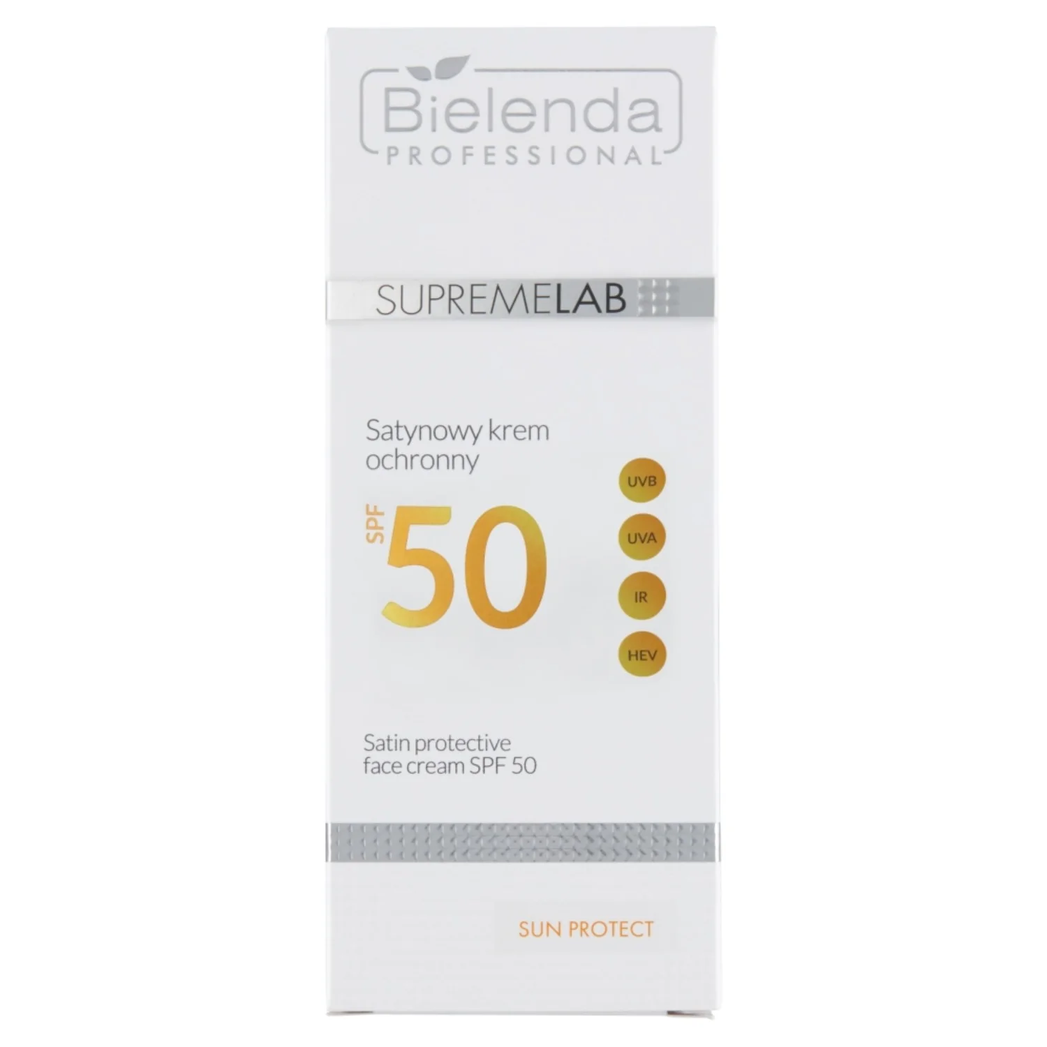 Bielenda Professional SupremeLab, satynowy krem ochronny do twarzy z filtrem SPF50, 50 ml