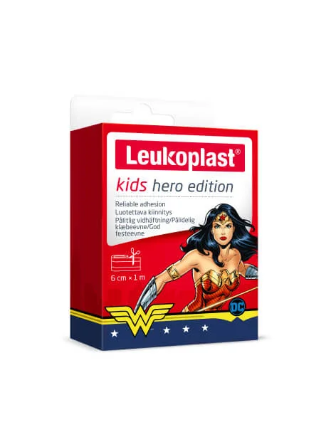 Leukoplast Kids Hero Edition Wonder Woman, plastry dla dzieci, 6 cm x 1 m