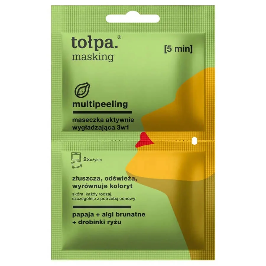 Tołpa Masking, multipeeling, maseczka aktywnie wygładzająca 3w1, 2x5 ml