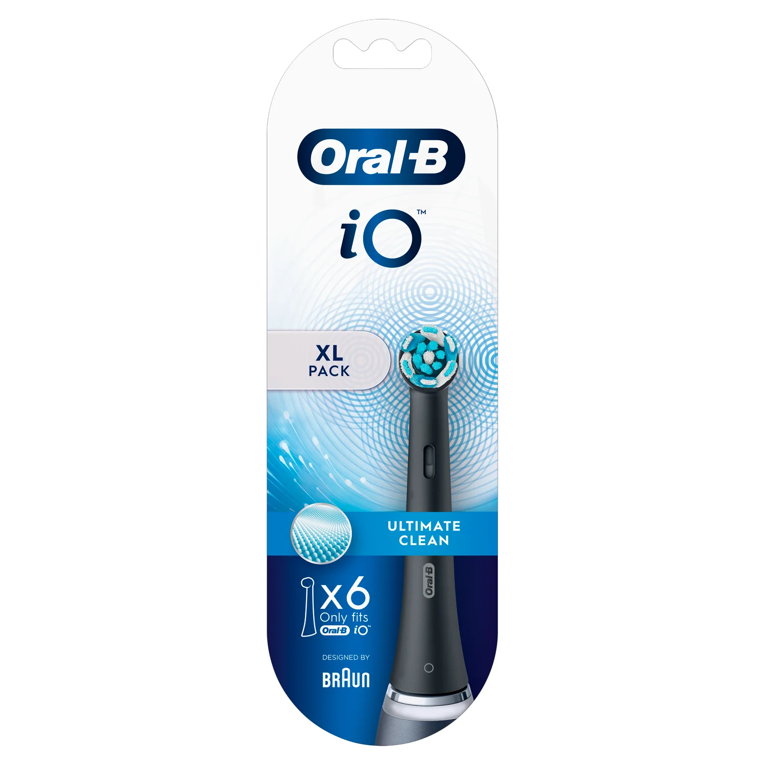 Oral-B iO Ultimate Clean Black Onyx, końcówki wymienne do szczoteczki elektrycznej, 6 szt.