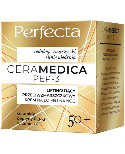 Perfecta Ceramedica PEP-3, liftingujący przeciwzmarszczkowy krem na dzień i na noc 50+, 50 ml