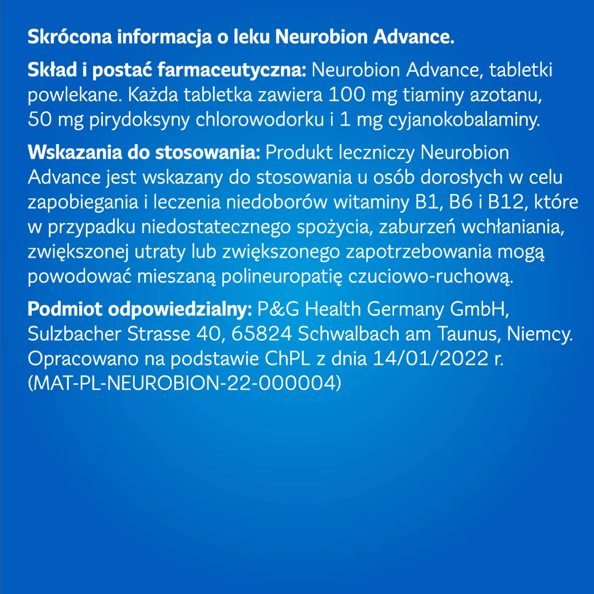 Neurobion Advance 100 mg + 50 mg + 1 mg, 30 tabletek powlekanych 