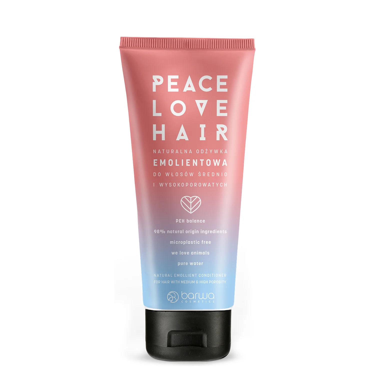 Barwa Peace Love Hair, naturalna odżywka do włosów emolientowa, 200 ml