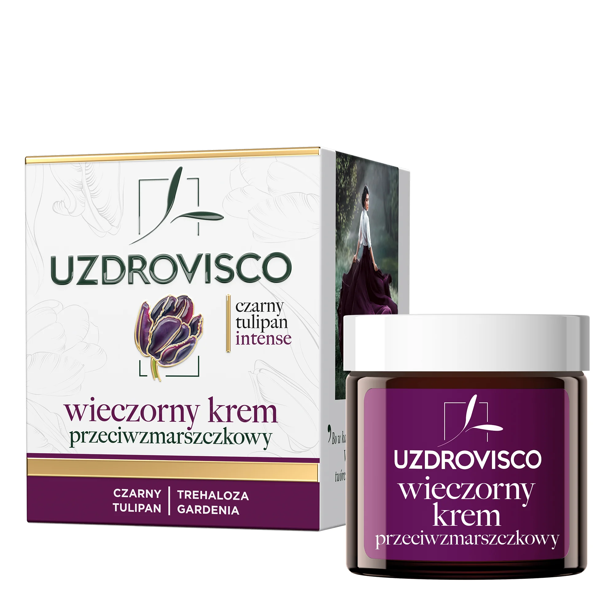 Uzdrovisco Czarny Tulipan Intense, Wieczorny krem przeciwzmarszczkowy, 50 ml