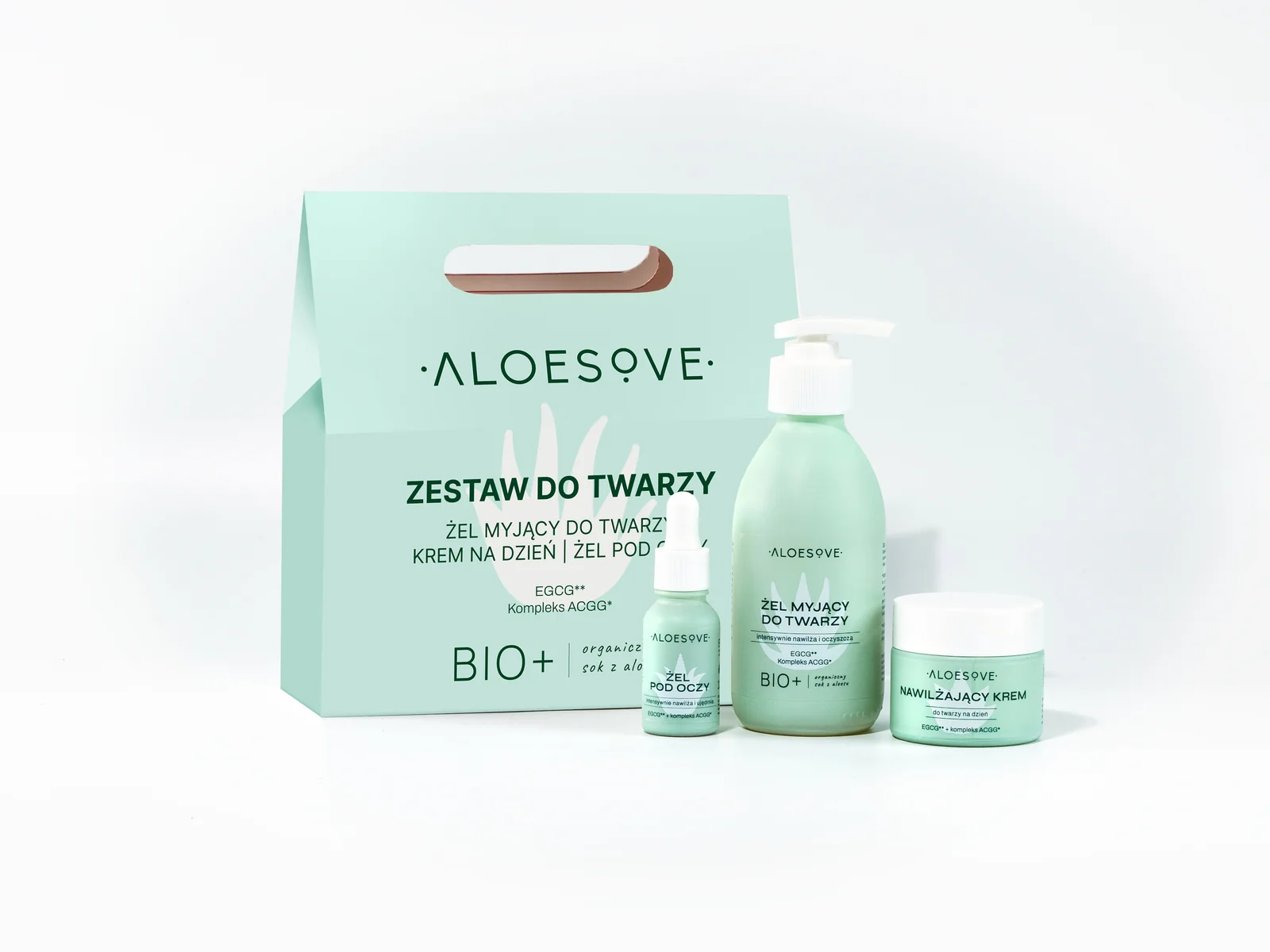 Aloesove zestaw do twarzy (torebka) 190 ml + 50 ml + 15 ml