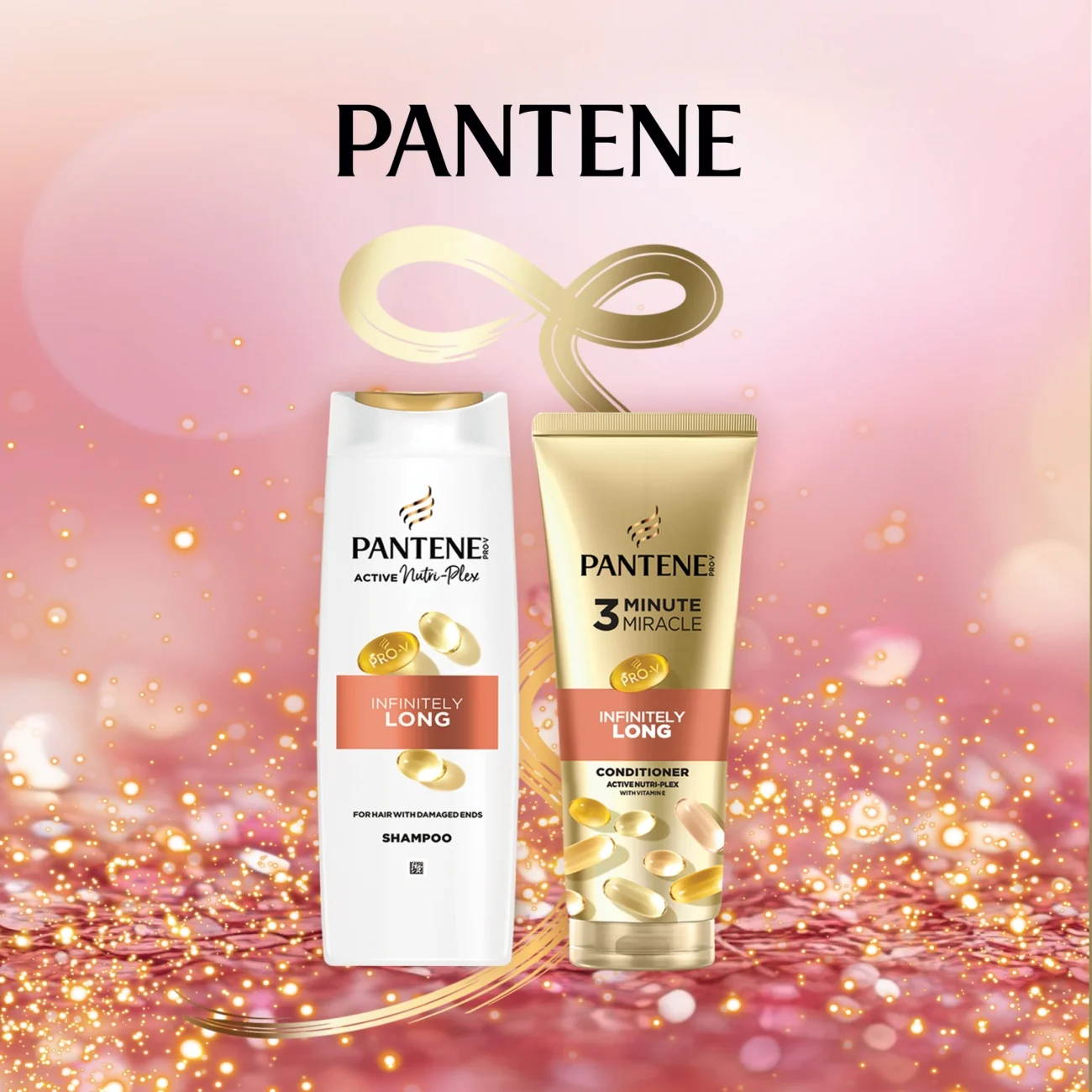 Pantene Pro-V Infinitely Long zestaw szampon do włosów, 400 ml + odżywka do włosów, 220 ml 