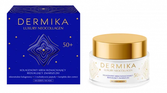 Dermika Luxury Neocollagen, Kolagenowy krem przeciwzmarszczkowy na dzień/na noc 50+, 50ml