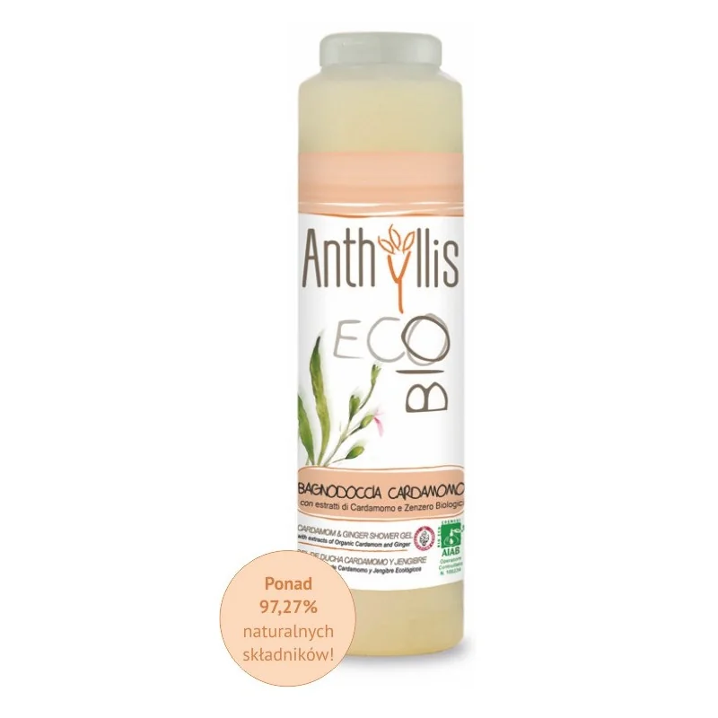 Anthyllis Eco Bio, płyn pod prysznic Kardamon i Imbir, 250 ml