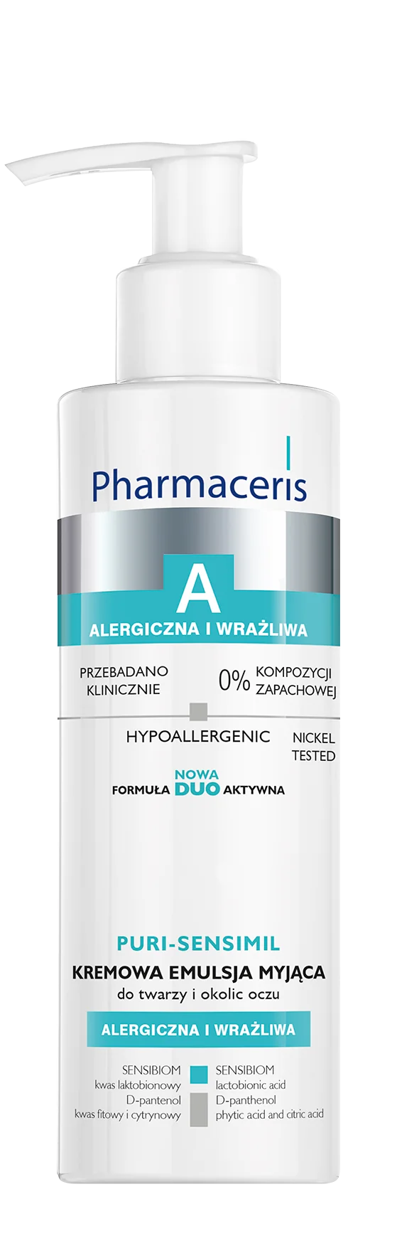 Pharmaceris A Puri-Sensimil, Kremowa emulsja myjąca do twarzy i oczu, 190 ml