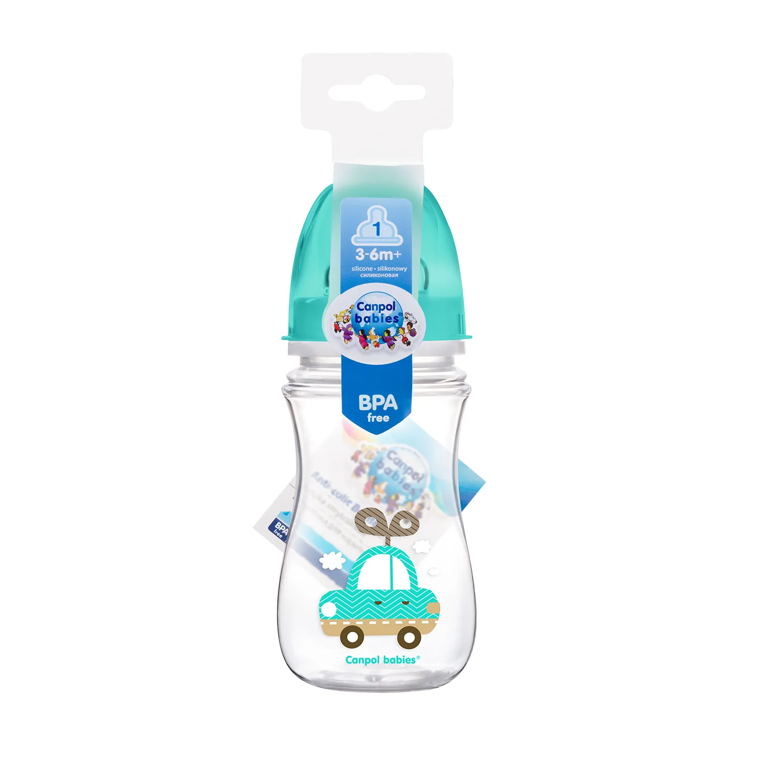 Canpol Babies, butelka szerokootworowa, antykolkowa, 3-6 miesiąca 35/206, 240 ml 