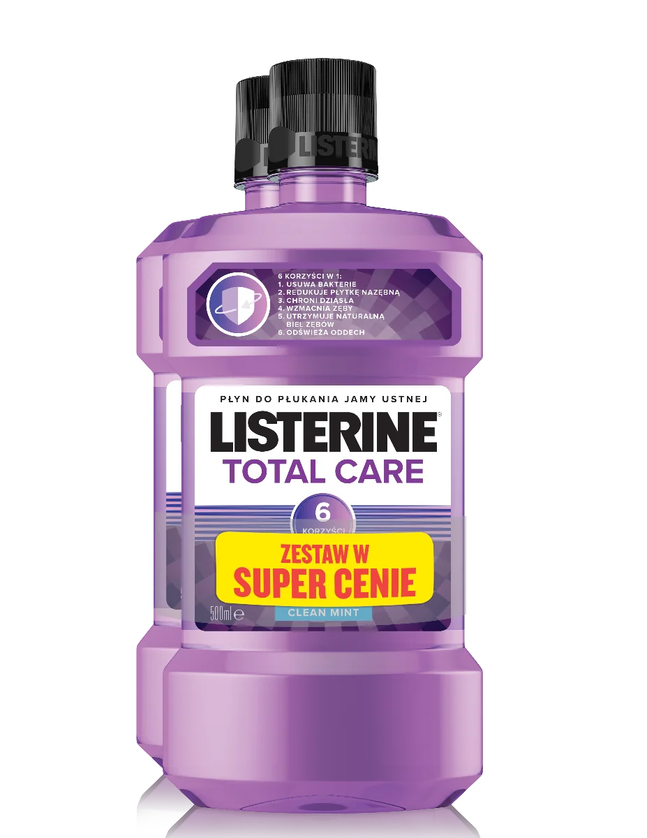 Listerin Total Care, płyn do płukania jamy ustnej, 500 ml x 2, 1 l