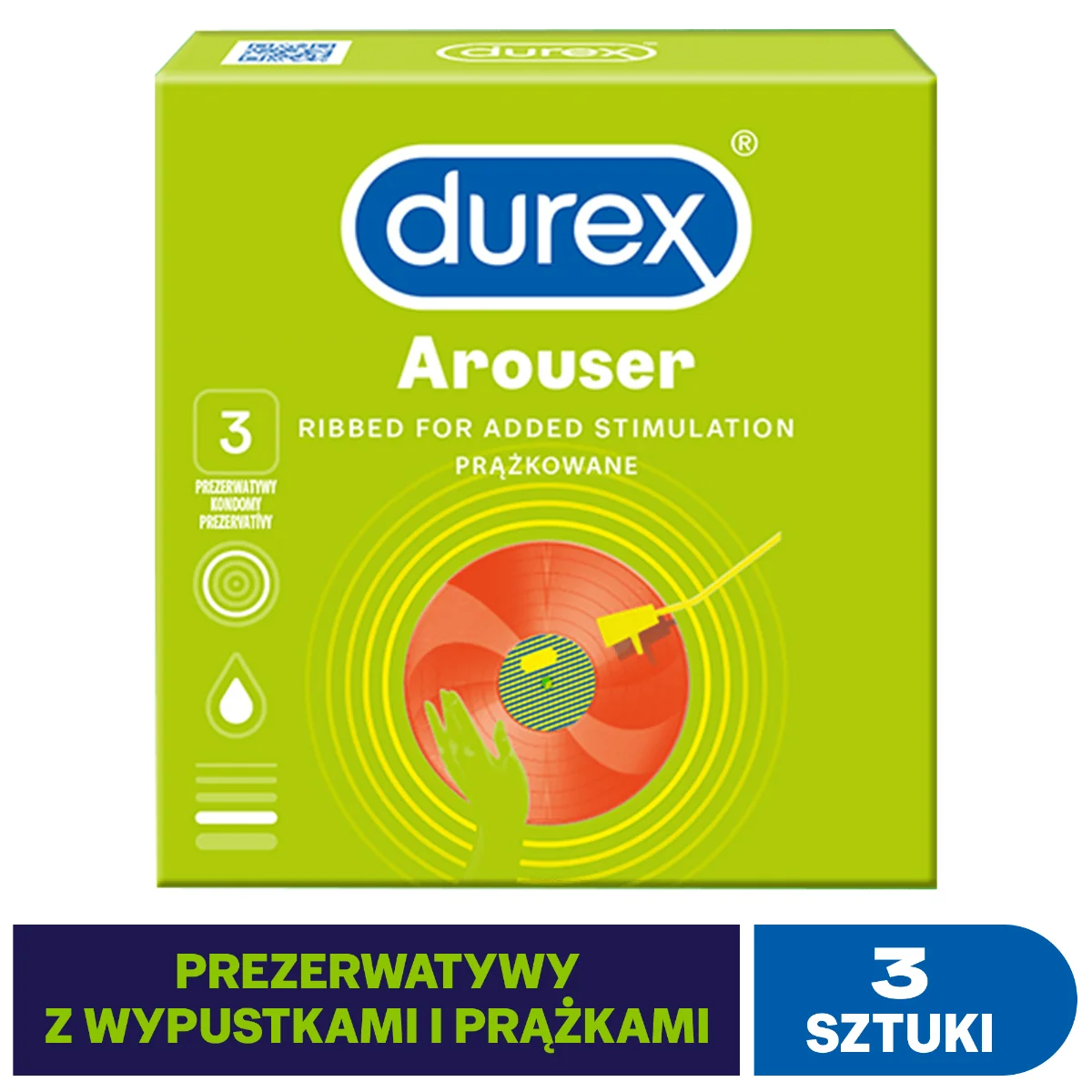 Durex Arouser, prezerwatywy, 3 szt.