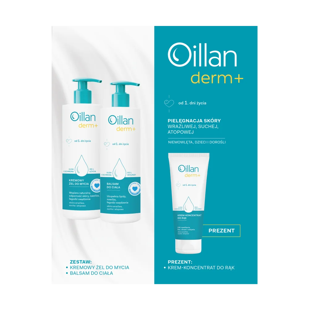 ZESTAW OILLAN DERM+ 400 ml + 400 ml + 75 ml