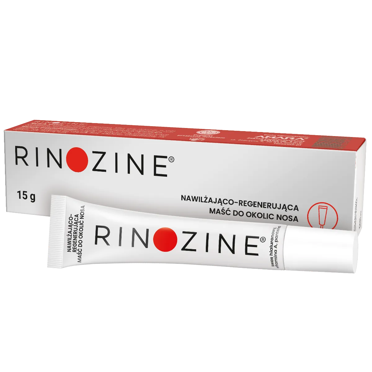 Rinozine, maść nawilżająco-regenerująca do nosa, 15 g