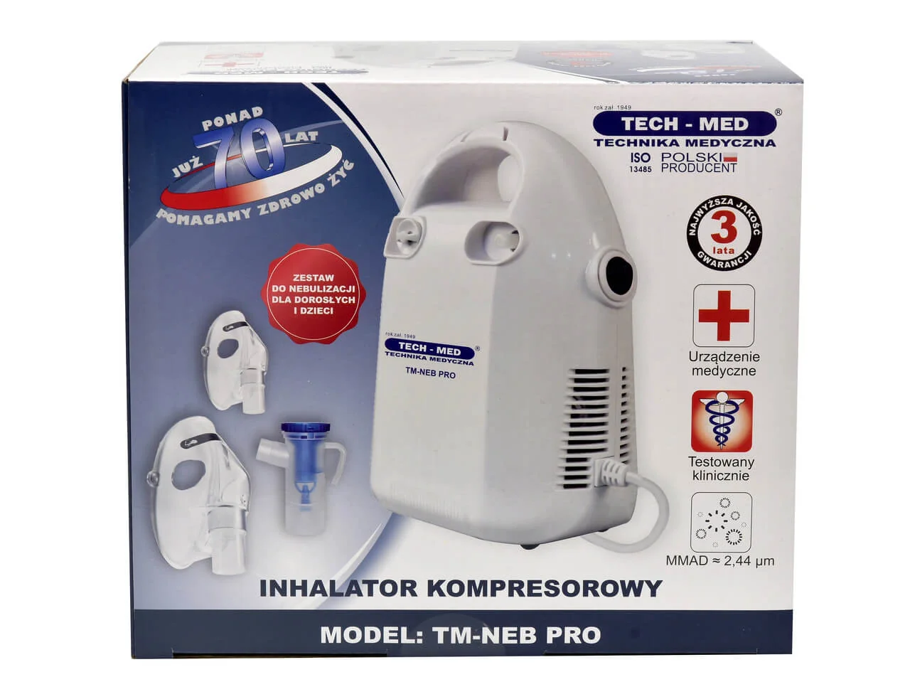 Tech-Med TM-NEB PRO, inhalator kompresorowy, 1 sztuka