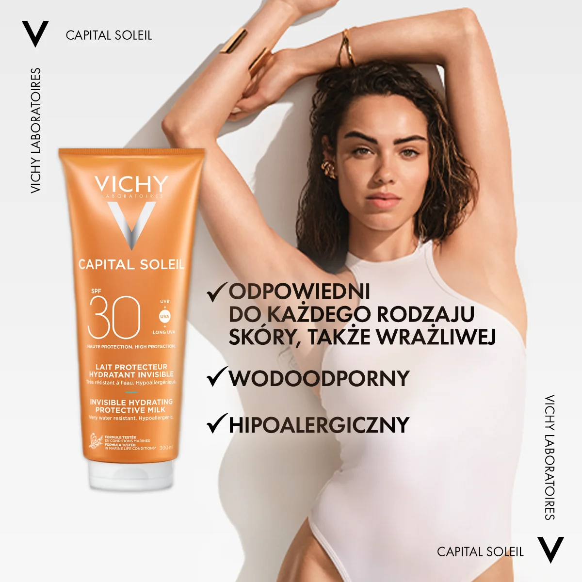 Vichy Idéal Soleil ochronne mleczko do twarzy i ciała SPF 30, 300 ml