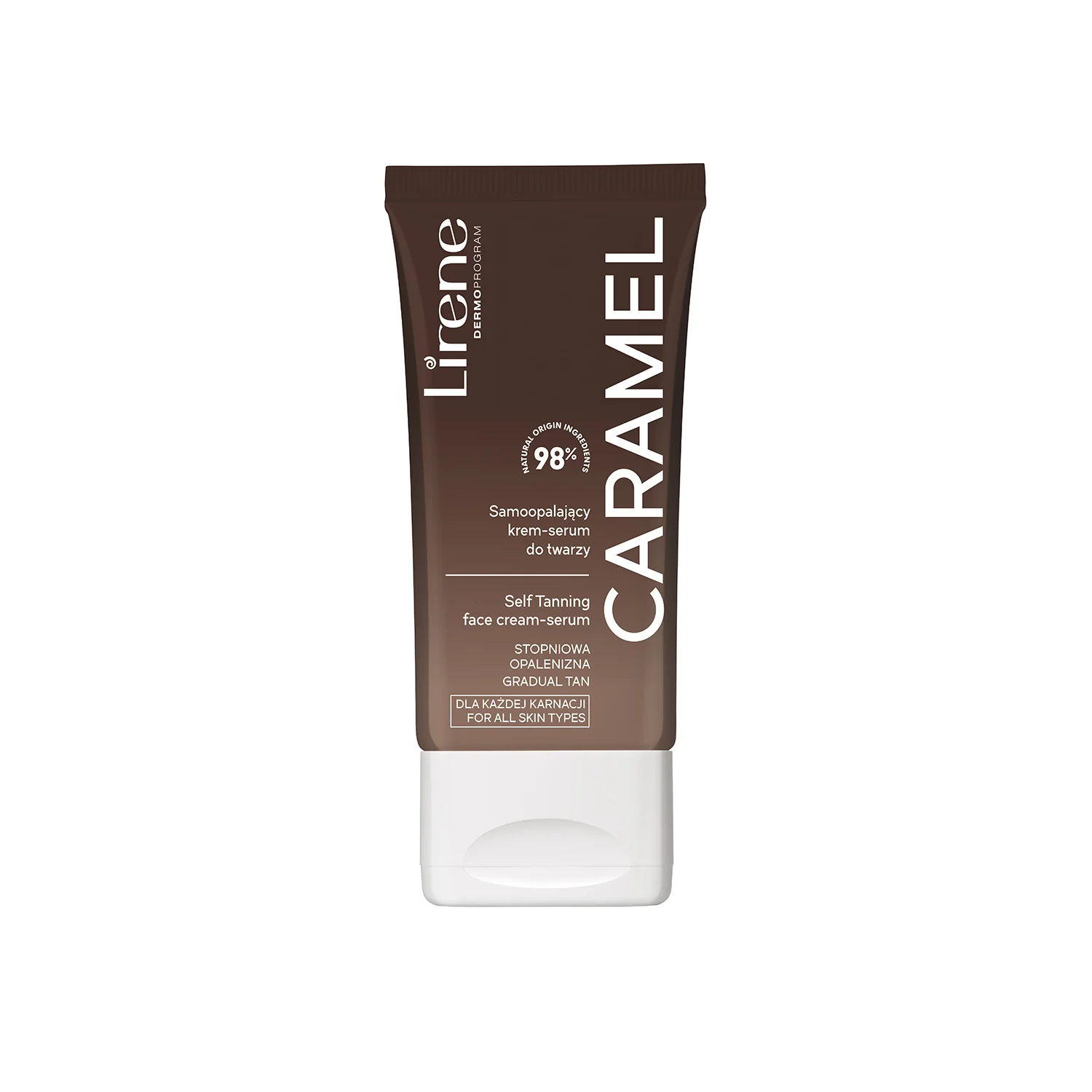 Lirene PERFECT TAN, samoopalający krem-serum do twarzy Caramel, 50 ml