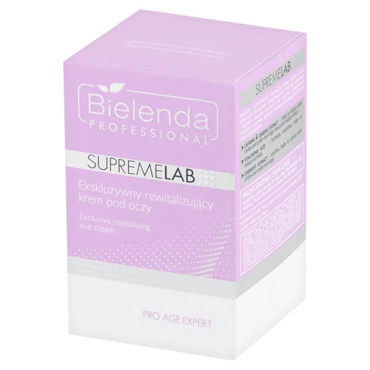 Bielenda Professional SupremeLab, ekskluzywny rewitalizujący krem pod oczy, 15 ml