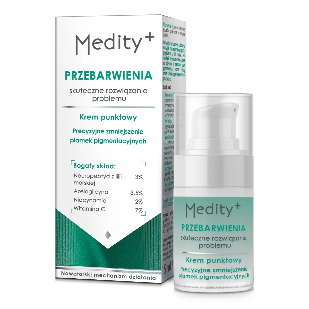 AVA Medity+ Whitening Complex Zmniejszenie plam pigmentacyjnych, krem punktowy, 15 ml