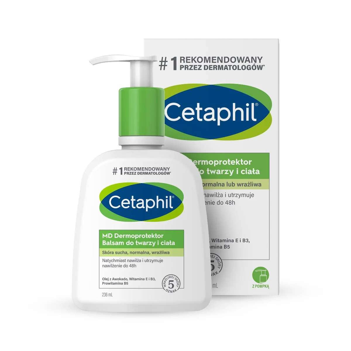 Cetaphil MD Dermoprotektor Balsam do twarzy i ciała, 236 ml + pompka