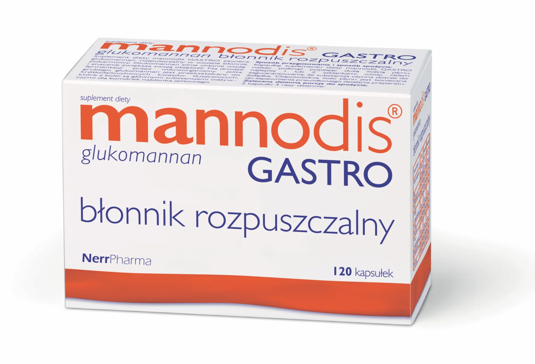 Mannodis GASTRO, 120 kapsułek twardych