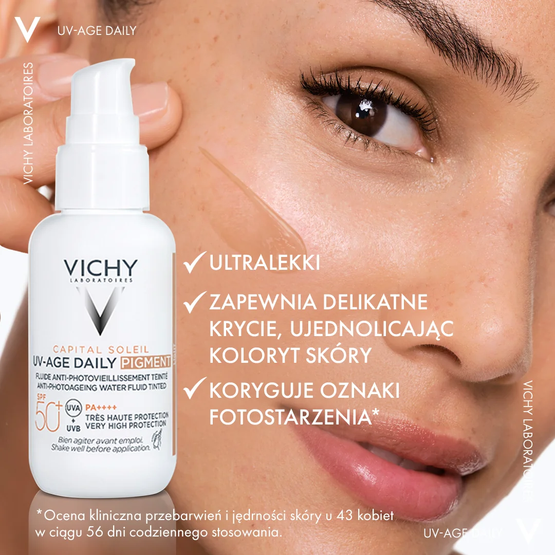 Vichy Capital Soleil UV-Age Daily Tined koloryzujący fluid przeciwsłoneczny SPF 50+, 40 ml