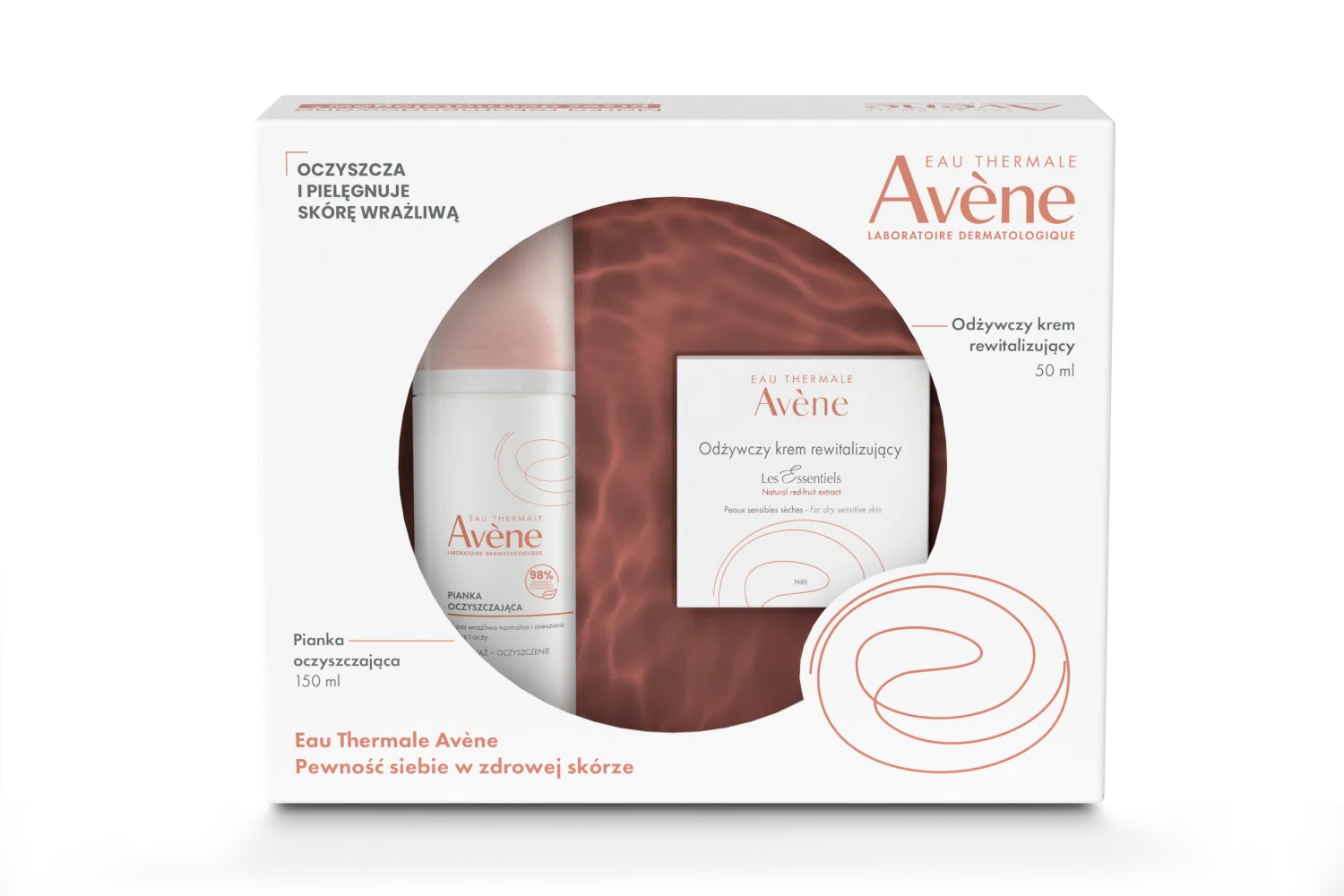 Eau Thermale Avene zestaw pianka oczyszczająca, 150 ml + krem odżywczy, 50 ml