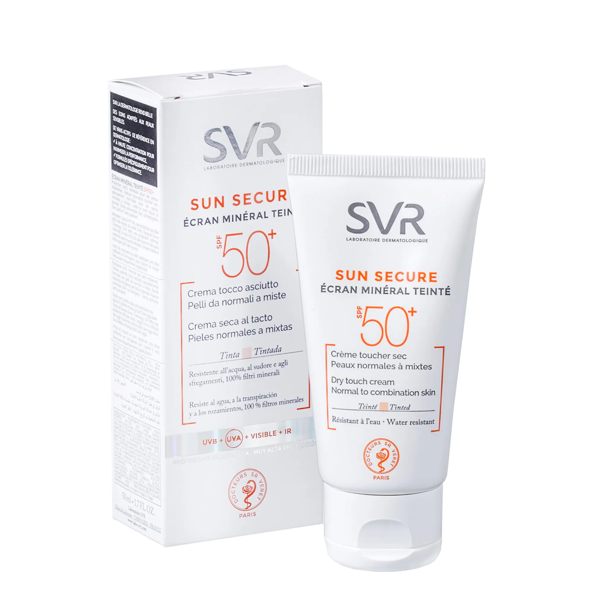 SVR Sunsecure Ecran, ochronny krem mineralny lekko kryjący SPF 50+, skóra normalna i mieszana, 50 ml 