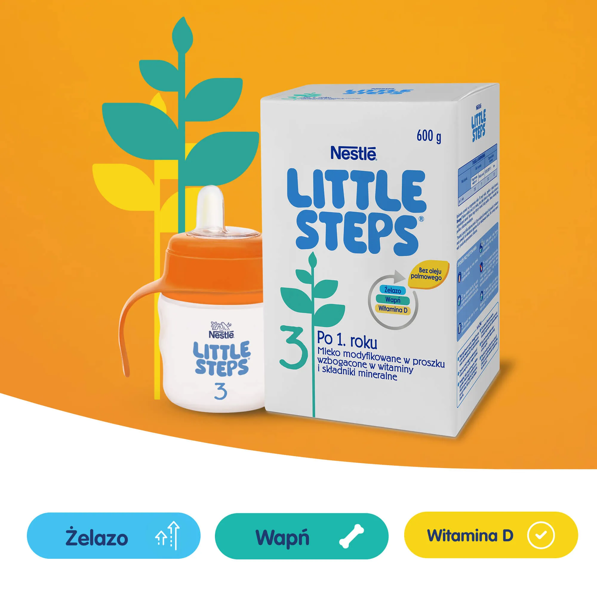 Nestle Little Steps 3, mleko w proszku modyfikowane po 1. roku, 600 g 