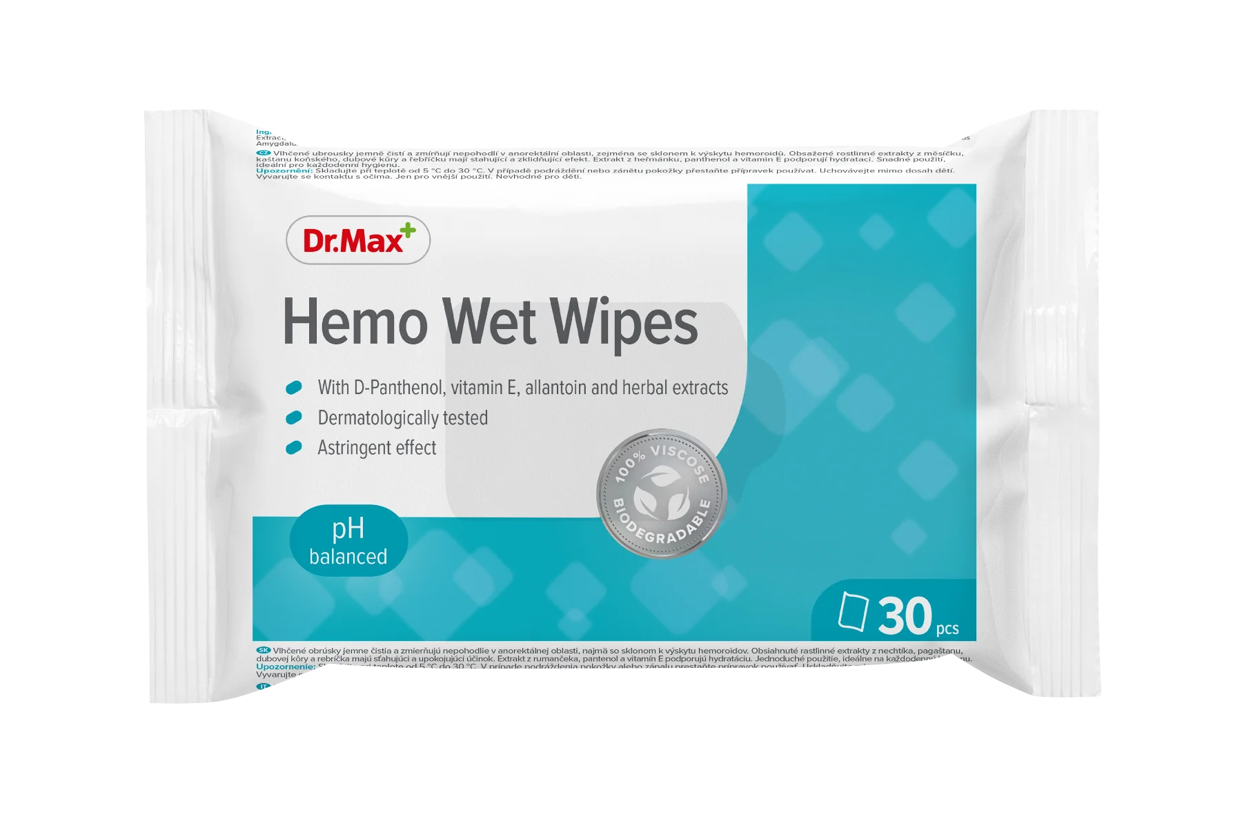 Hemo Wet Wipes Dr. Max, nawilżane chusteczki, 30 sztuk