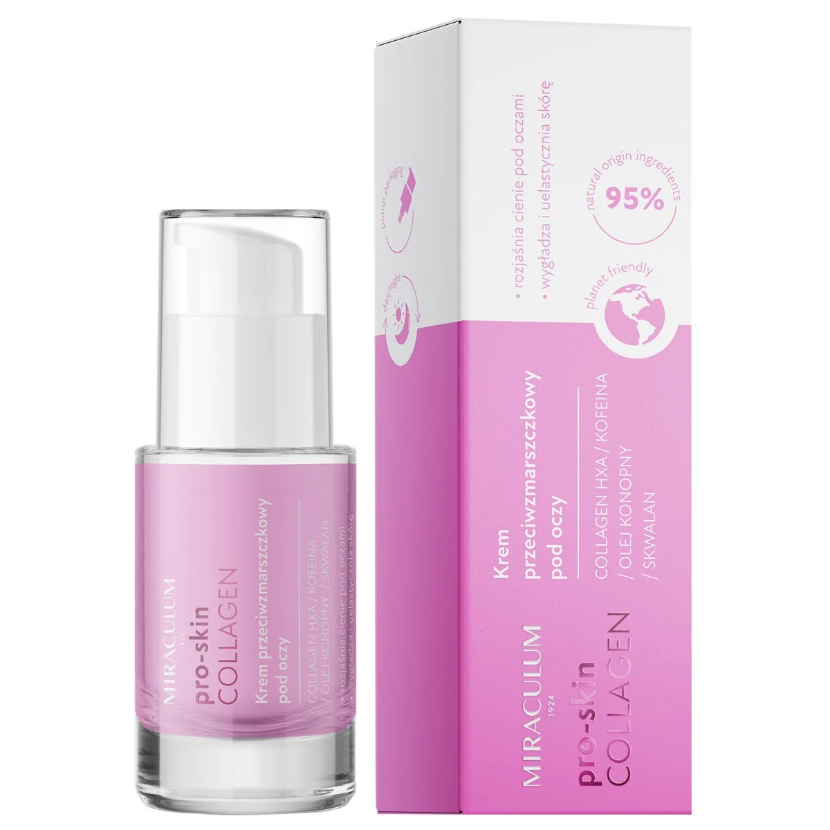 Miraculum COLLAGEN pro-skin, krem przeciwzmarszczkowy pod oczy, 15 ml