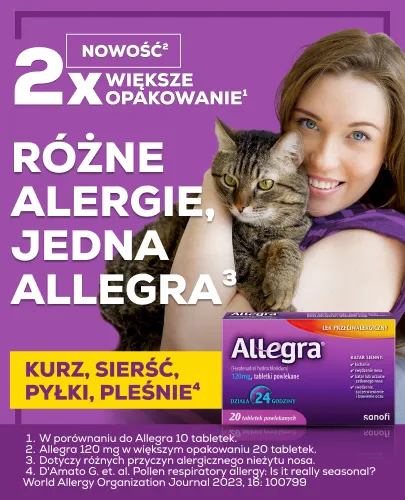 Allegra, 120 mg, 20 tabletek powlekanych 