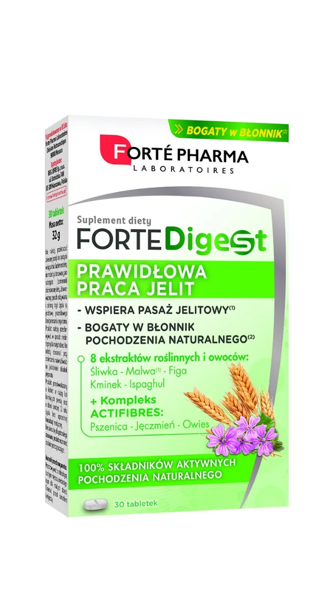 Forte Digest Prawidłowa Praca Jelit, suplement diety, 30 tabletek