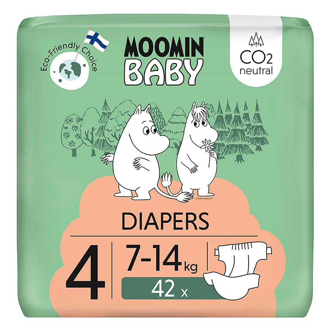 Moomin Baby, pieluszki 4 Maxi 7-14 kg, 42 szt.