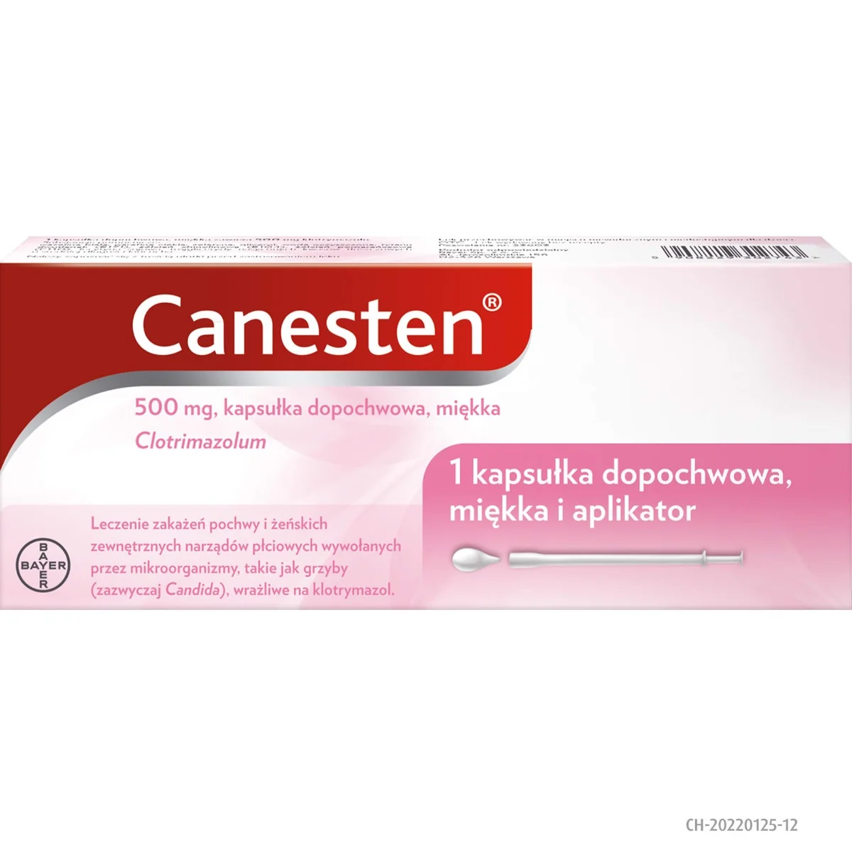 Canesten, 0,5 g, 1 kapsułka dopochwowa 