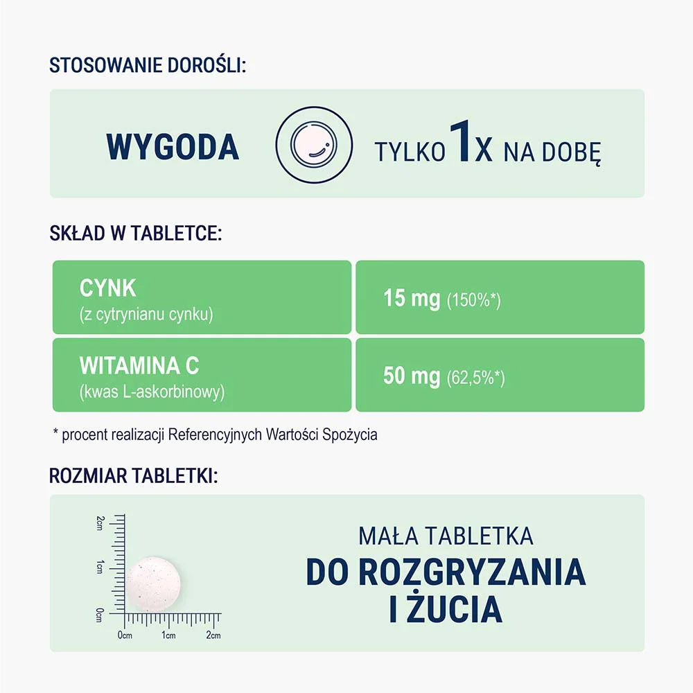 Naturell cynk organiczny + witamina C 120 tabletek do żucia