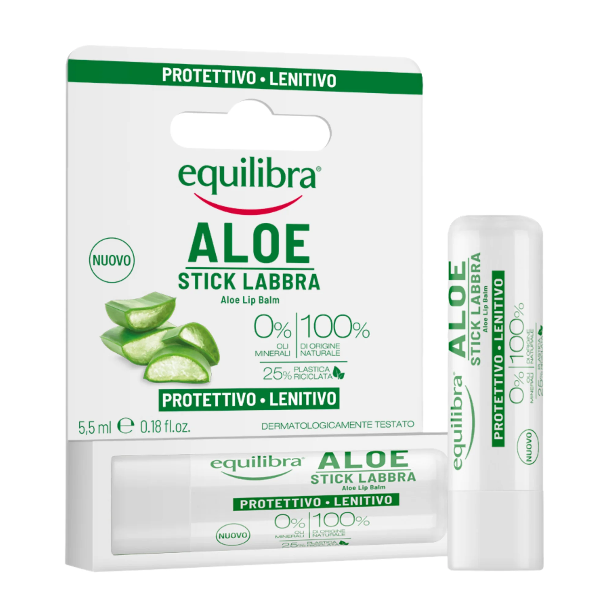 Equilibra Aloe, aloesowy balsam do ust w sztyfcie, 5,5 g