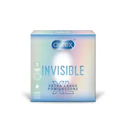 Durex Invisible, prezerwatywy, rozmiar XL, 3 sztuki