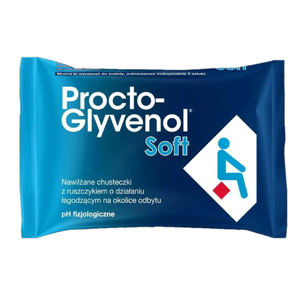 Procto-Glyvenol Soft, nawilżane chusteczki dla osób z hemoroidami, 30 sztuk