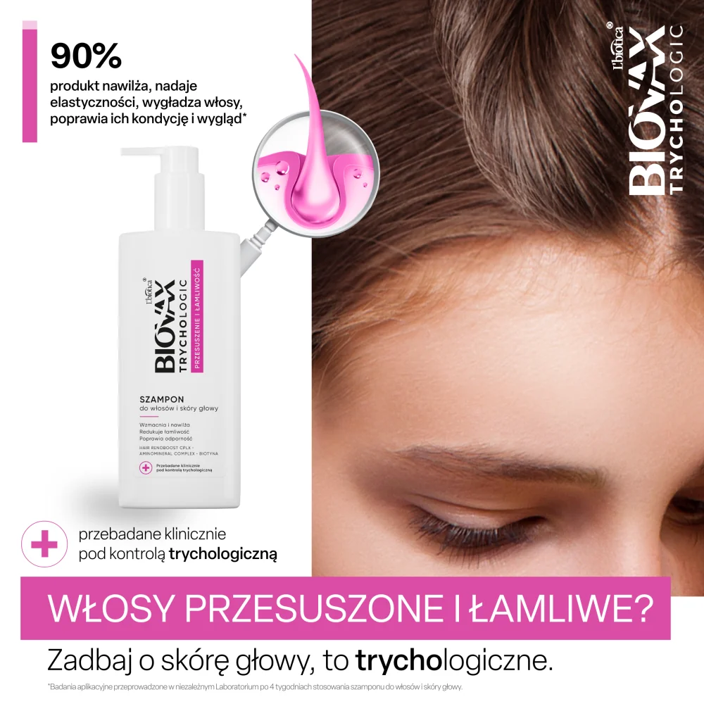 Biovax Trychologic Przesuszenie i Łamliwość szampon do włosów i skóry głowy, 200 ml