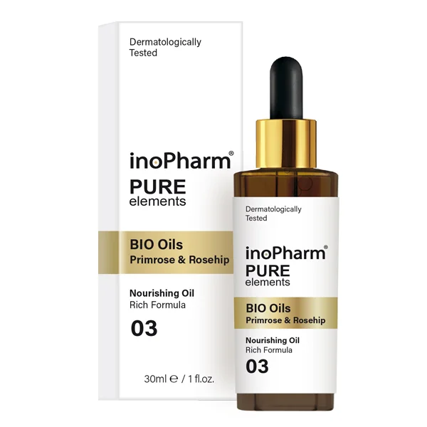 inoPharm Pure Elements Bio Oils Wiesiołek & Dzika róża, serum do twarzy, 30 ml