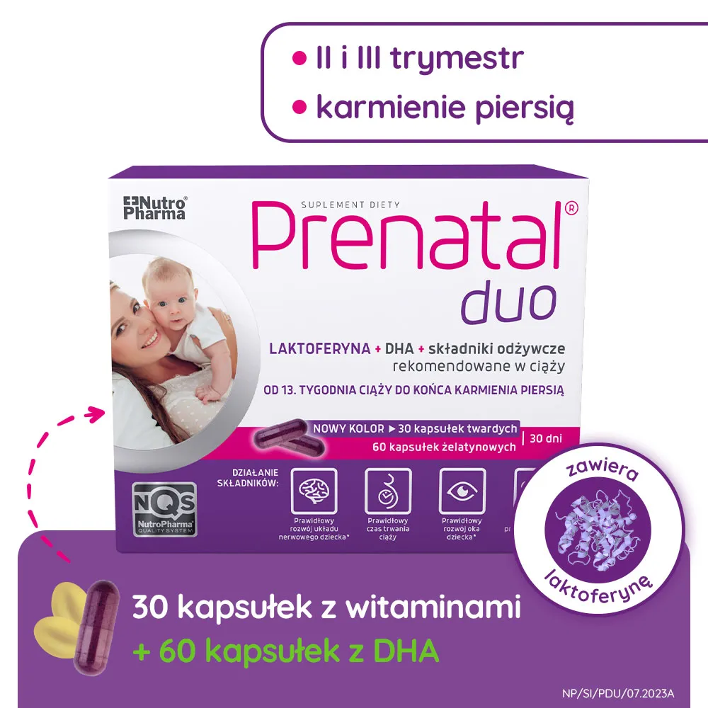 Prenatal Duo, 60 kapsułek żelowych + 30 tabletek 