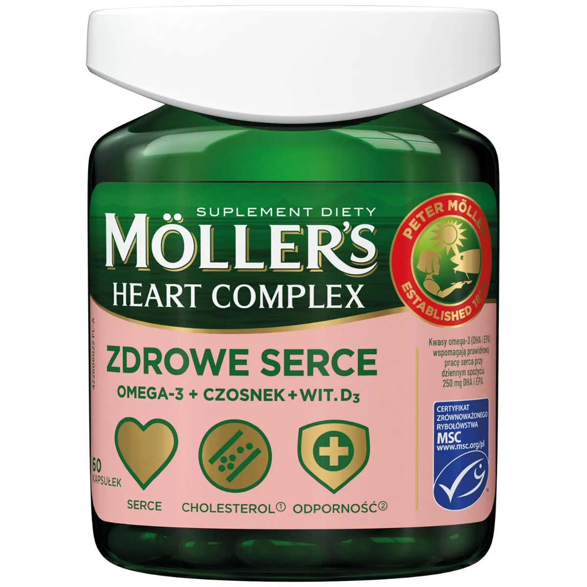 Moller's Complex Heart (Zdrowe serce), suplement diety, 60 kapsułek