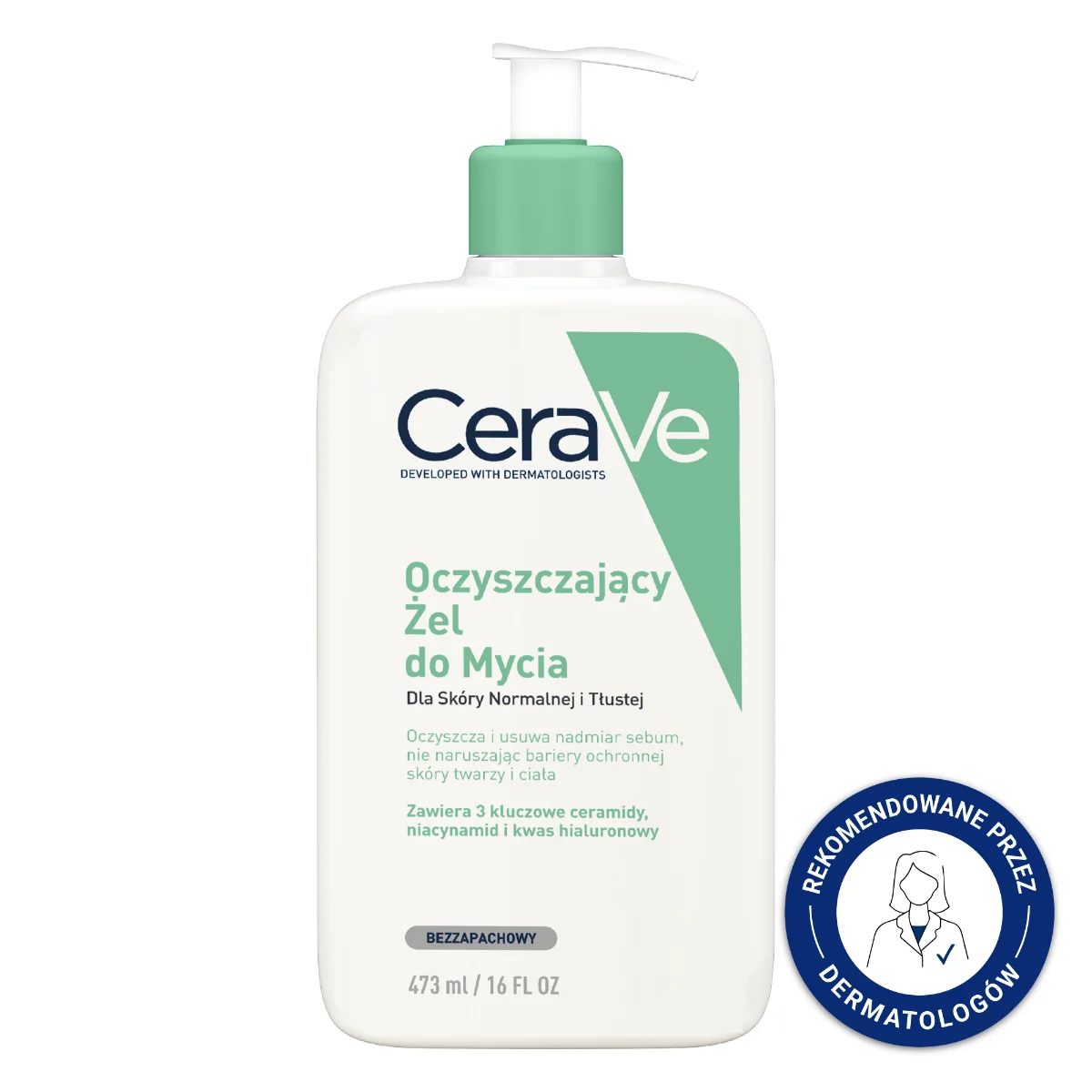 Cerave, Oczyszczający żel do mycia twarzy i ciała, 473 ml