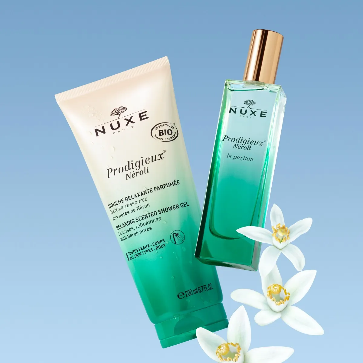NUXE Prodigieux® Néroli relaksujący pachnący żel pod prysznic, 200 ml 