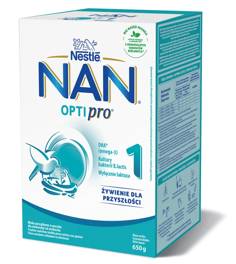 Nestle NAN Optipro 1, mleko modyfikowane dla niemowląt od urodzenia, 650g