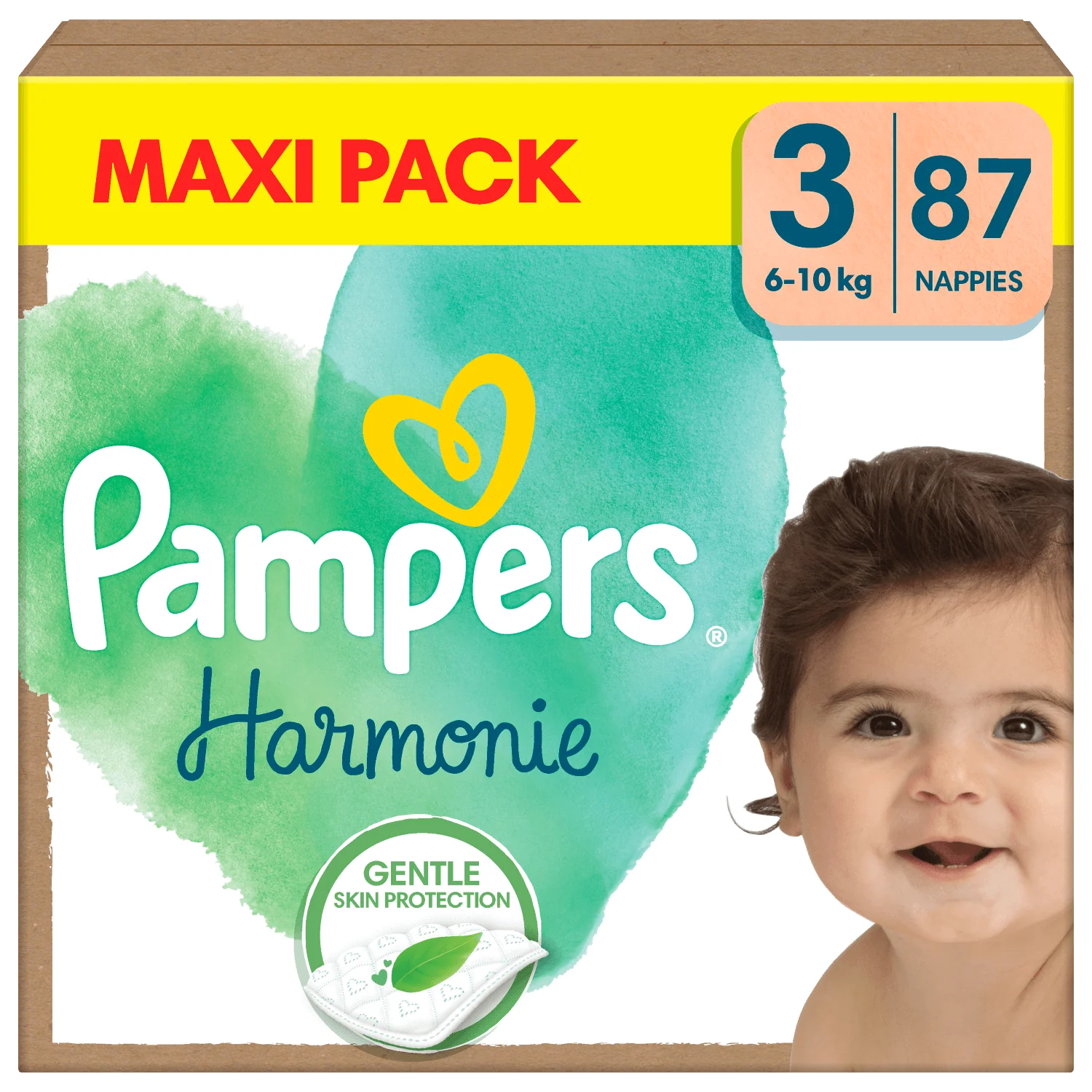 Pampers Harmonie Baby, Pieluszki, rozmiar 3 (6kg-10kg), 87 sztuk