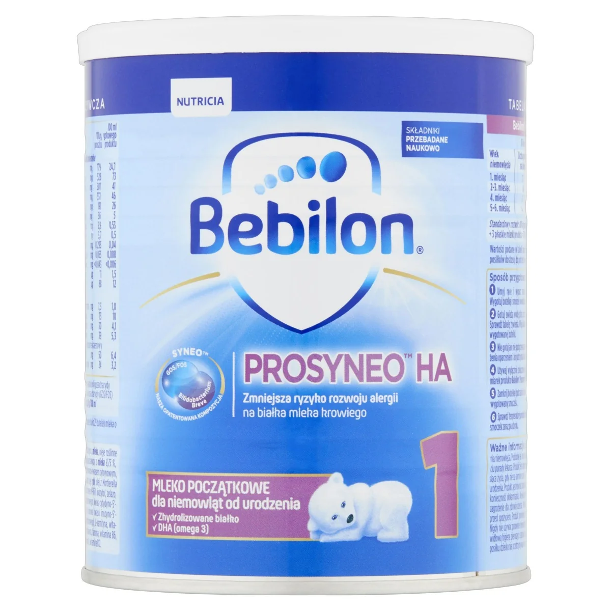 Bebilon Prosyneo HA 1, specjalistyczne mleko początkowe od urodzenia, 400 g